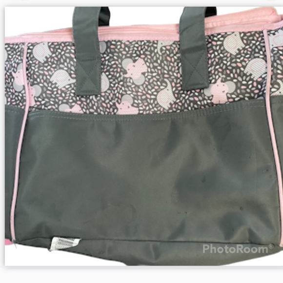 Babyboom baby bag elephant pink and gray has a lot of pockets - Picture 2 of 8
